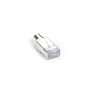 Black Box Cat6 Ez Rj45 Modular Plug Connector For Round Solid/stranded Wire - Shielded, Taa, 25-pack, Gsa, Taa (C6EZSP25PAK)