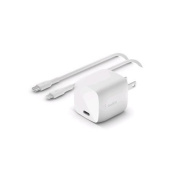 Belkin 30w Usbc Chgr,gan,1m Pvc C-ltg Cbl,wht (WCH001DQ1MWHB5)