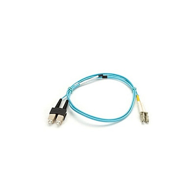Black Box Om3 50/125 Multimode Fiber Optic Patch Cable - Ofnr Pvc, Sc To Lc, Aqua, 5-m (16.4-ft.) (FNT010005MSCLC)