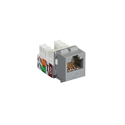 Black Box Cat6 Keystone Jack - Unshielded, 110 Punchdown Type, Taa, Gray, 25-pack, Gsa, Taa (FMT633R325PAK)