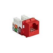 Black Box Cat6 Keystone Jack - Unshielded, 110 Punchdown Type, Taa, Red, Gsa, Taa (FMT637R3)