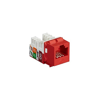 Black Box Cat6 Keystone Jack - Unshielded, 110 Punchdown Type, Taa, Red, 25-pack, Gsa, Taa (FMT637R325PAK)