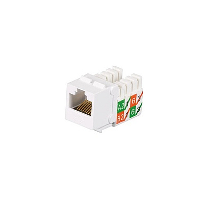 Black Box Cat6 Keystone Jack - Unshielded, 110 Punchdown Type, Taa, White, 25-pack, Gsa, Taa (FMT639R325PAK)