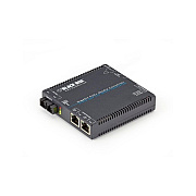 Black Box Gigabit Ethernet Poe+ Media Converter 10/100/1000-mbps Copper To 100/1000-mbps Singlemode Fiber,1310nm,15km,sc,gsa,taa (LGC5212A)
