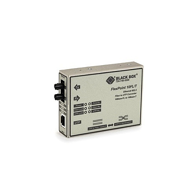 Black Box Ethernet (10-mbps) Media Converter - 10-mbps Copper To 10-mbps Singlemode Fiber, 1310nm, 15km, St, Gsa, Taa (LMC212ASMR3)