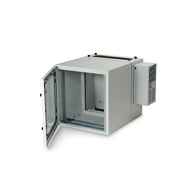 Black Box Nema 12 Wallmount Cabinet With 800-btu Ac - 12u, 24" Cube, Double-hinged, Gland Plates, Beige, Gsa, Taa, Non-returnable/non-cancelable (RMW5110ACGR2)