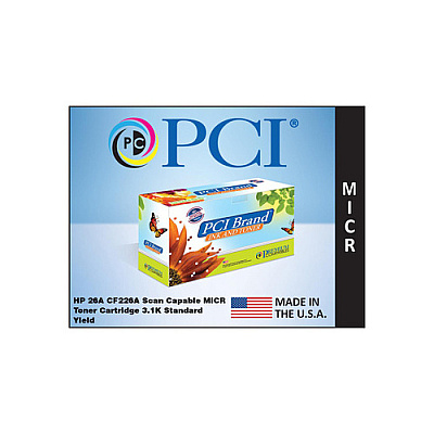 PCI Brand Eco-friendly Reman Hp 26a Cf226a Scan Capable Micr Toner Cartridge 3.1k Yld For Hp Laserjet Pro M402 Series, Laserjet Pro M426 Series Micr (CF226AMPCI)