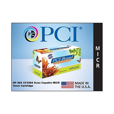 PCI Brand Eco-friendly Reman Hp 26x Cf226x Xl Scan Capable Micr Toner Cartridge 9k For Hp Laserjet Pro M402 Series, Hp Laserjet Pro M426 Series Micr (CF226XMPCI)