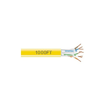 Black Box Cat6 550-mhz Solid Ethernet Bulk Cable - Unshielded (utp), Cmr Pvc, Yellow, 1000-ft. (304.8-m) Pull-box, Gsa, Taa (EYN872APB1000)