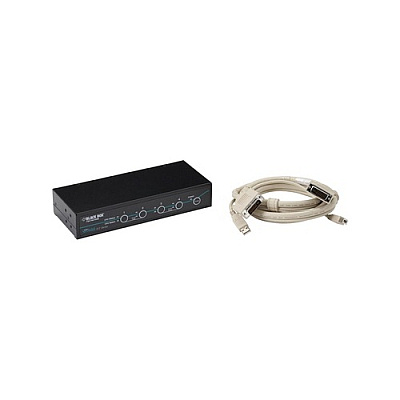Black Box Desktop Kvm Switch - Dvi-d With Emulated Usb Keyboard/mouse, Includes Cables, 4-port, Gsa, Taa (KV9614AK)