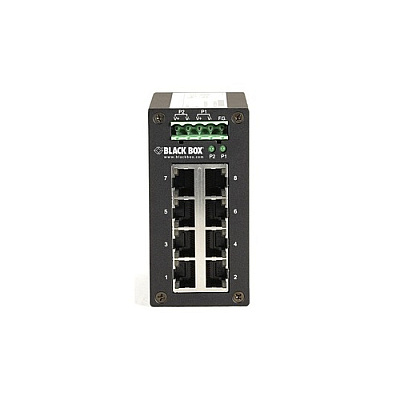 Black Box Gigabit Ethernet (1000-mbps) Hardened Temperature Switch - (8) 10/100/1000-mbps Copper Rj45, Gsa, Taa (LGH008A)