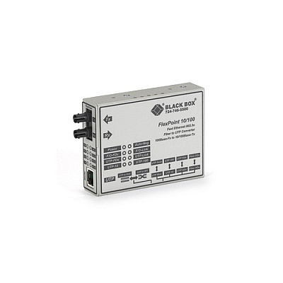 Black Box Fast Ethernet (100-mbps) Media Converter - 10/100-mbps Copper To 100-mbps Singlemode Fiber, 1310nm, 28km, St, Gsa, Taa (LMC100ASMR3)