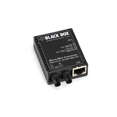 Black Box Gigabit Ethernet(1000-mbps)media Converter 10/100/1000-mbps Copper To 1000-mbps Singlemode Fiber,1310nm,12km,st,gsa,taa (LMC4003A)