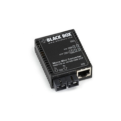 Black Box Gigabit Ethernet(1000-mbps)media Converter 10/100/1000-mbps Copper To 1000-mbps Singlemode Fiber,1310nm,12km,sc,gsa,taa (LMC4004A)