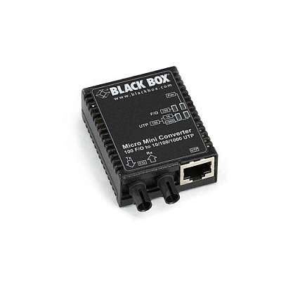Black Box Fast Ethernet Media Converter-10/100/1000-mbps Copper To 100-mbps Singlemode Fiber, 1310nm, 30km, St, Gsa, Taa (LMC403A)