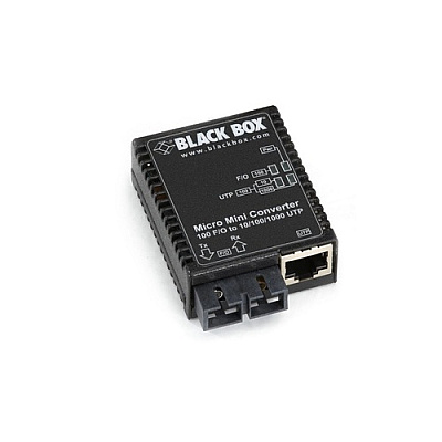 Black Box Fast Ethernet Media Converter-10/100/1000-mbps Copper To 100-mbps Singlemode Fiber, 1310nm, 30km, Sc, Gsa, Taa (LMC404A)