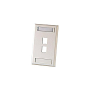 Leviton Single Gang Plastic Faceplate-2 Keystone (KSFP213)