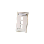 Leviton Single Gang Plastic Faceplate-3 Keystone (KSFP3)