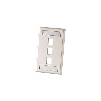 Leviton Single Gang Plastic Faceplate-3 Keystone (KSFP3)
