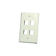 Leviton Fog White 4-port Single Gang Faceplate (KSFPR4)