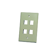 Leviton Elec Ivory 4-port Single Gang Faceplate (KSFPR413)