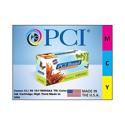 PCI Brand Eco-friendly Reman Canon Cli-36 1511b002 Color Ink Cartridge 249 Page Yield For Canon Pixma Ip100, Canon Pixma Mini260, Canon Pixma Mini320 (CLI36PCI)