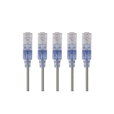 Monoprice Slim Cat6a Cable - 5-pack - 3ft Gray (15131)