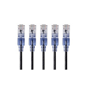 Monoprice Slim Cat6a Cable - 5-pack - 7ft Black (15137)