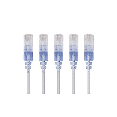 Monoprice Slim Cat6a Cable - 5-pack - 7ft White (15140)