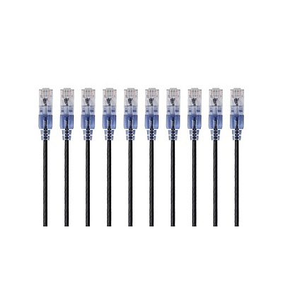 Monoprice Slim Cat6a Cable - 10pk 1ft Black (15149)