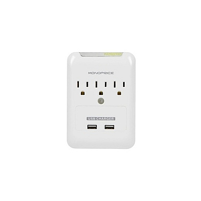 Monoprice Power Surge Protector - 3 Outlet (9195)