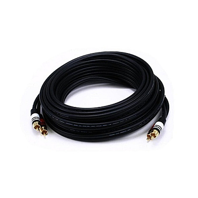 Monoprice Rca Plug/2 Rca Plug M/m 25ft Cable-black (2866)