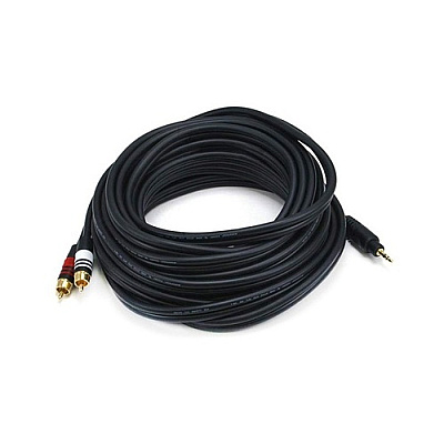 Monoprice Stereo M To 2rca M Cable 25ft - Black (5601)