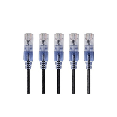 Monoprice Slim Cat6a Patch Cable,5-pack_14ft Blck (15145)