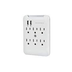 Monoprice Surge Protector 6outlet W/2usb Ports (11148)