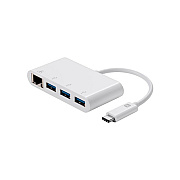 Monoprice Usb-c 3-port Usb 3.0 Hub, Ethernet Adptr (14503)