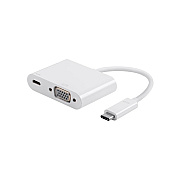 Monoprice Usb-c To Vga & Usb-c (f) Dual Port Adptr (15245)