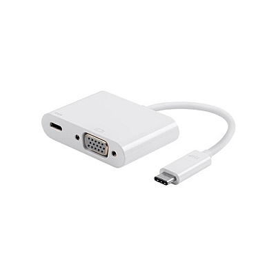 Monoprice Usb-c To Vga & Usb-c (f) Dual Port Adptr (15245)