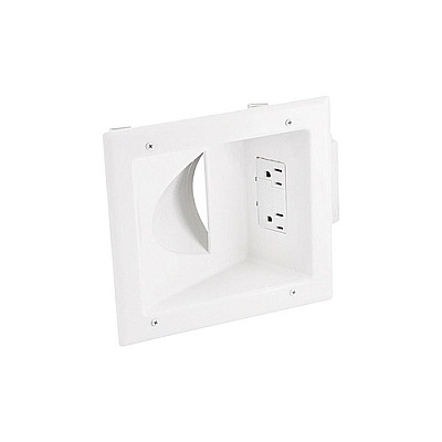 Monoprice Recessed Low Voltage Media Plate - White (8476)