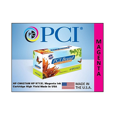 PCI Brand Remanufactured Hp 971xl Cn627am Magenta Inkjet Cartridge 6600 Page Yield For Hp X451/x476/x551/x576 Series Printers Made In Usa (CN627AMPCI)