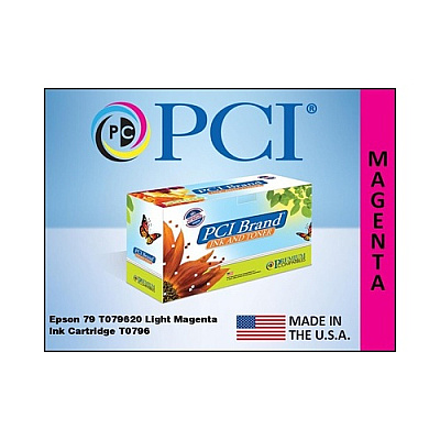 PCI Brand Remanufactured Epson 79 T079620 Light Magenta Ink Cartridge For Epson 1430 Stylus Photo 1400 Made In Usa (T079620PCI)