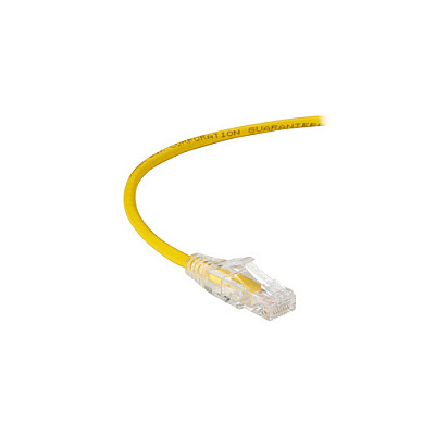 Black Box Cat6a 500-mhz Snagless 28awg Stranded Ethernet Patch Cable-unshielded (utp), Cm Pvc (rj45 M/m), Yellow, 12-ft. (3.7-m) (C6APC28YL12)