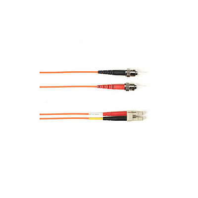Black Box Om1 62.5/125 Multimode Fiber Optic Patch Cable - Ofnr Pvc, St To Lc, Orange, 2-m (6.5-ft.), Gsa, Taa (R62002MSTLCOR)