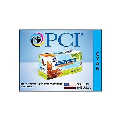 PCI Brand Compatible Ricoh 406476 Spc310ha Cyan Toner Cartridge 6.6k Yld For Ricoh Spc231/spc232/spc242/spc310/spc311/spc312/spc320/spc342 Made In Usa (406476PCI)