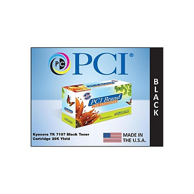 PCI Brand Compatible Kyocera Tk-7107 1t02p80us0 Black Toner Cartridge 20000 Page Yield For Kyocera Taskalfa 3010/3010i/cs3010i/cs3011i Made In Usa (TK7107PCI)