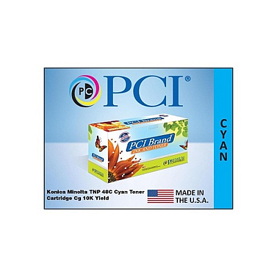 PCI Brand Compatible Konica Minolta Tnp48c A5x0430 Cyan Toner Cartridge 10k Yield For Konica Minolta C3350/c3850/c3850fs Made In Usa (TNP48CPCI)