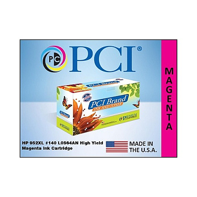 PCI Brand Eco-friendly Reman Hp 952xl L0s64an #140 Xl Magenta Ink Cartridge 1.6k For Hp Officejet Pro 7740, 8216, 8702, 8710, 8715, 8720, 8730, 8740 (L0S64ANPCI)