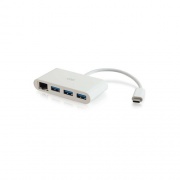 C2G Usb C Ethernet And 3 Port Usb Hub White (29746)