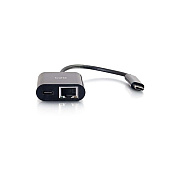 C2G Usb C Ethernet Adapter With Power Black (29749)