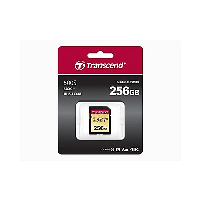 Transcend 256gb Uhs-i U3 Sd Card, Mlc (TS256GSDC500S)